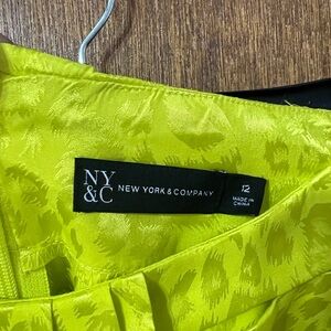 New York & Company Lime Green Midi Skirt